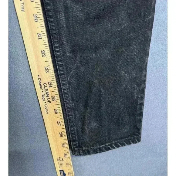 Vtg Levis 521 Jeans Womens 10M 27x30 Black Denim Tapered Fit Leg High Rise 90s - Picture 8 of 10